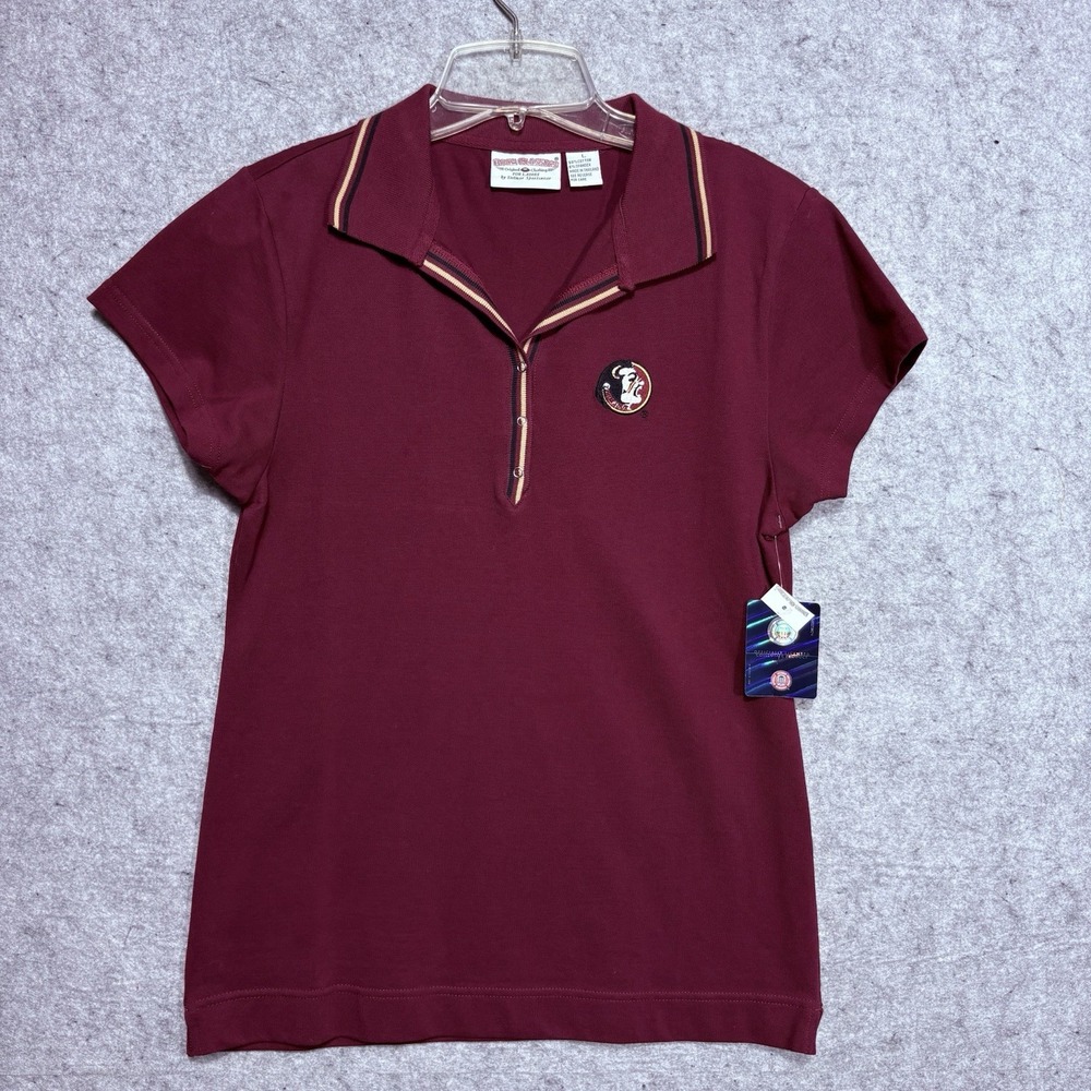 Boca Classics Florida State Seminoles Womens L Garnet Polo Shirt NWT Vintage